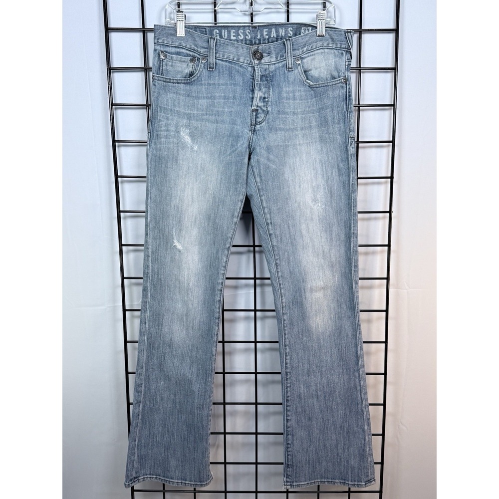Guess Jeans Modele Baggy Distressed Jeans Mens 31 Blue Light Wash Streetwear Y2K